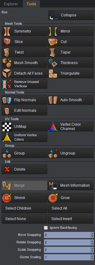 Tools Tab